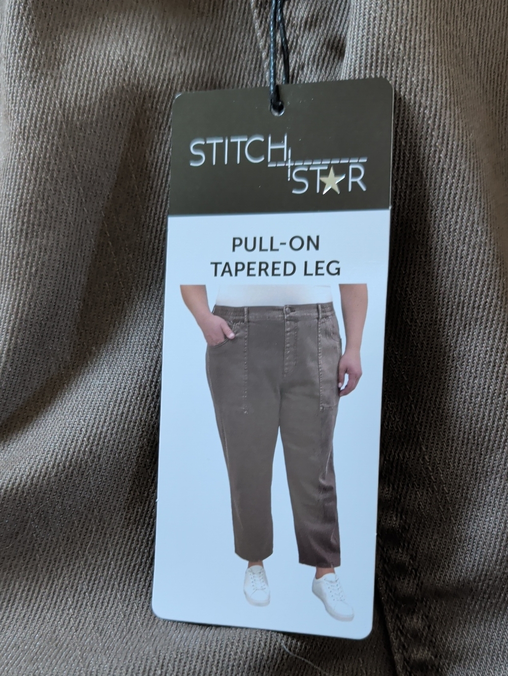 NWT Womens Size2X Stitch Star Brown PullOn High Rise Ankle Length Tapered Pants - Picture 4 of 12
